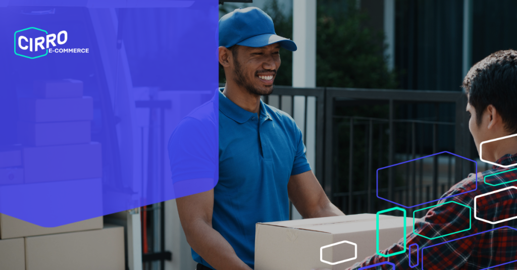 A 3PL delivery driver delivering a package